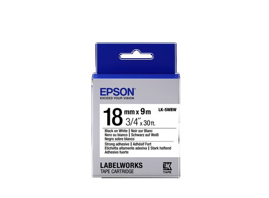 Epson Label Cartridge LK-5WBW, Black/ White 18mm - obrázek produktu