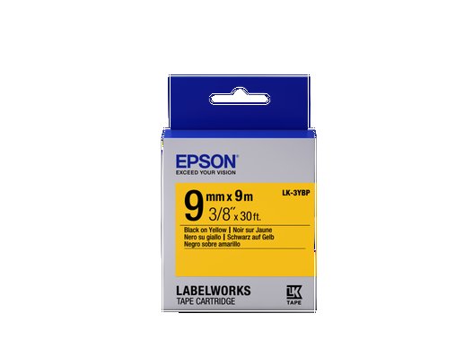 Epson Label Cartridge Pastel LK-3YBP Black/ Yellow 9mm (9m) - obrázek produktu