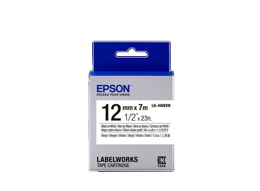 Epson Label Cartridge Vinyl LK-4WBVN Black/ White 12mm (7 metres) - obrázek produktu