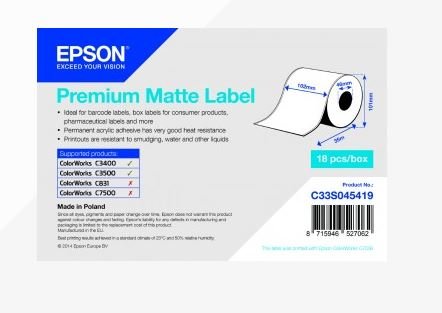 Premium Matte Label Cont.R, 105mmx35m, MOQ 18ks - obrázek produktu