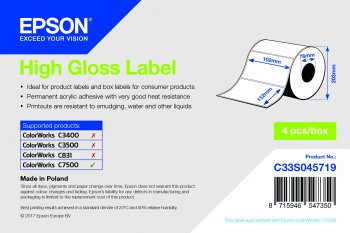 High Gloss Label 102 x 152mm, 800 lab - obrázek produktu