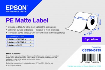 PE Matte Label Cont.R, 102mm x 55m - obrázek produktu