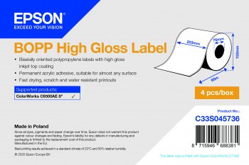 BOPP High Gloss Label Cont.R, 203mm x 68m - obrázek produktu