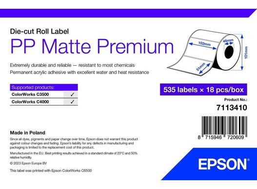 PP Matte Label Premium, 102mm x 51mm, 535 Labels - obrázek produktu