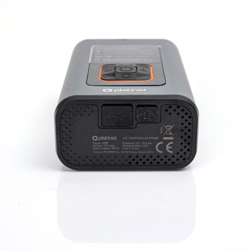 Platinet 3v1 Powerbanka 4000 mAh, digitální kapesní kompresor 10 BAR, LED svítilna, stříbrná - obrázek č. 3