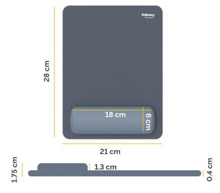 Podložka pod myš a zápěstí Fellowes BREYTA XL šedá - obrázek č. 7