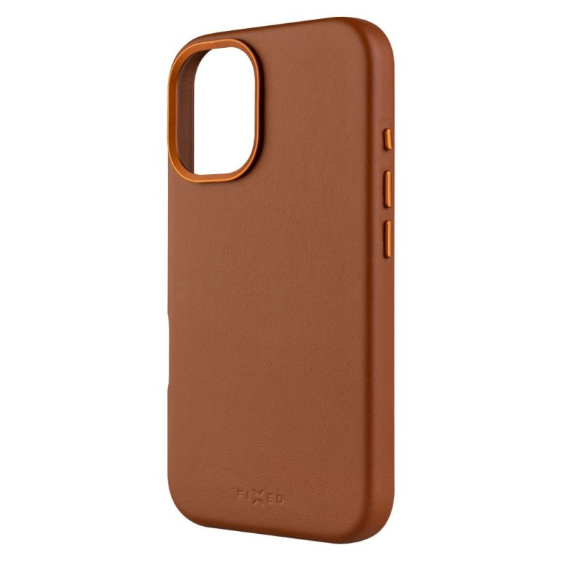 FIXED MagLeather kožený kryt iPhone 16, hnědý - obrázek produktu