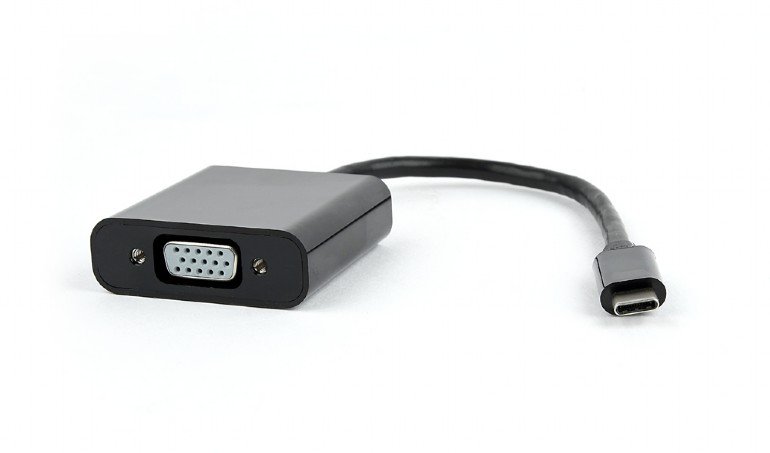 Adaptér Gembird USB-C na VGA, black, blister - obrázek produktu