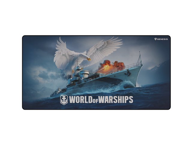 Herní podložka pod myš Genesis CARBON 500 WORLD of WARSHIPS, MAXI 90x45cm - obrázek produktu