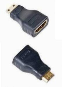 Kab. redukce HDMI-HDMI mini-C F/ M,zl. kon.,černá - obrázek produktu