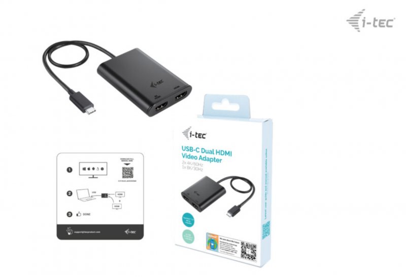 i-tec USB-C Dual 4K/ 60Hz (single 8K/ 30Hz) HDMI Video Adapter - obrázek č. 9