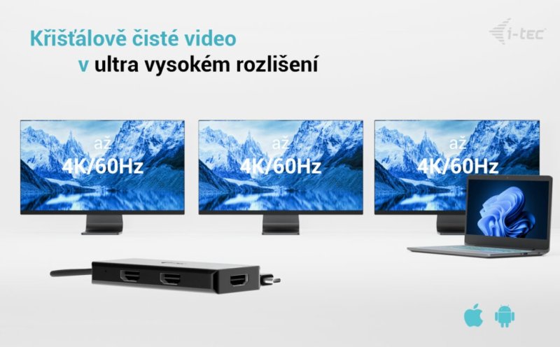 i-tec USB-C Triple 4K HDMI Video Adapter, Power Delivery 100W - obrázek č. 6