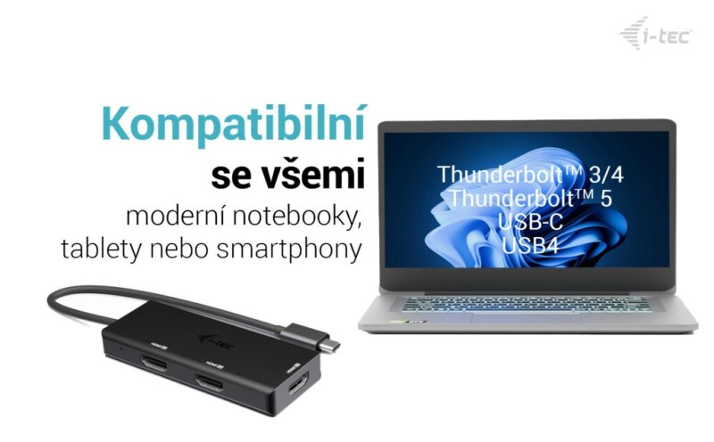 i-tec USB-C Triple 4K HDMI Video Adapter, Power Delivery 100W - obrázek č. 4