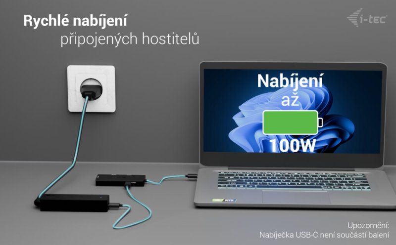i-tec USB-C Triple 4K HDMI Video Adapter, Power Delivery 100W - obrázek č. 8