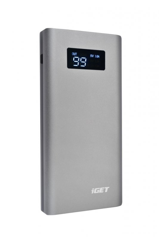 iGET POWER B-10000FC (10 000 mAh) kov, Li-Pol powerbank, QuickCharge Q3.0, LCD, microUSB + USB-C - obrázek č. 4