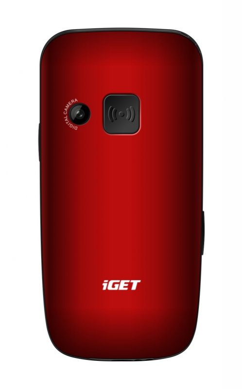 iGET SIMPLE D7 Red, seniorský, Bluetooth, FM rádio, kamera, svítilna, výdrž 15 dní,microSD, stojánek - obrázek č. 3