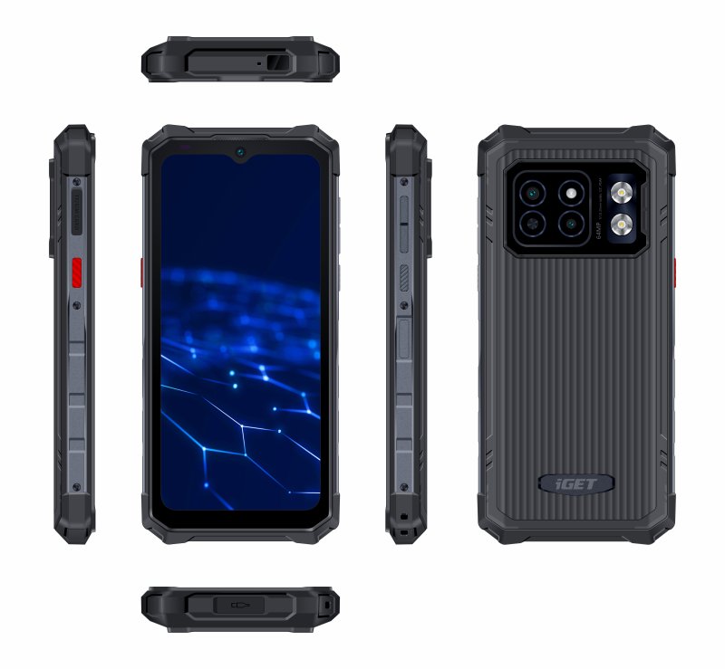 iGET T2 8 + 256 Black - odolný mobilní telefon - obrázek č. 1
