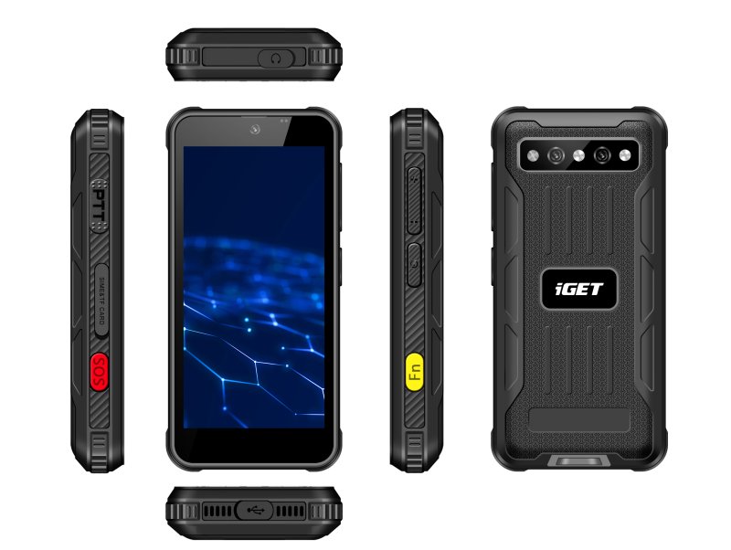 iGET T mini 6 + 128 Black - odolný mobilní telefon - obrázek č. 2