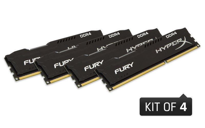 16GB DDR4 2400MHZ CL15 HyperX FURY, kit 4x4GB - obrázek č. 2