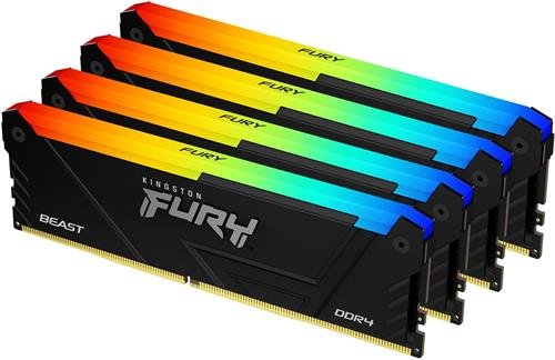 Kingston FURY Beast/ DDR4/ 128GB/ 3600MHz/ CL18/ 4x32GB/ RGB/ Black - obrázek č. 2