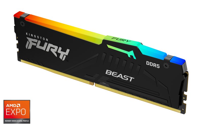 Kingston FURY Beast EXPO/ DDR5/ 16GB/ 5200MHz/ CL36/ 1x16GB/ RGB/ Black - obrázek č. 2