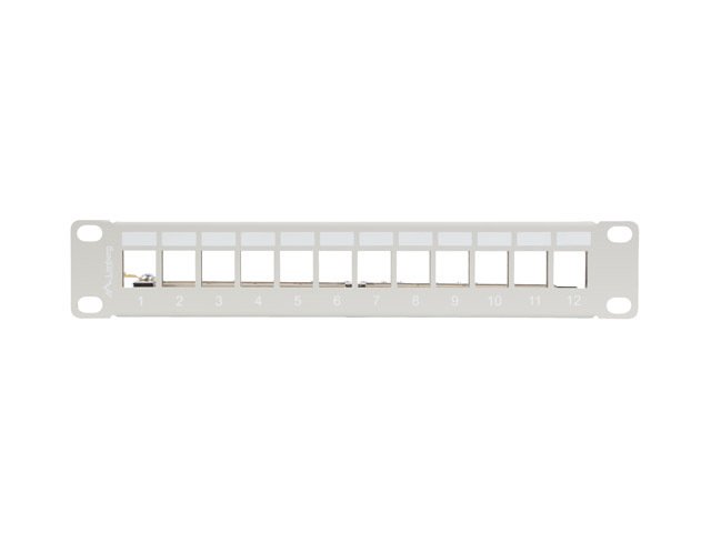 LANBERG PATCH PANEL 12 PORTŮ 1U 10" FTP PRO MODULY KEYSTONE ŠEDÝ V2 - obrázek č. 3