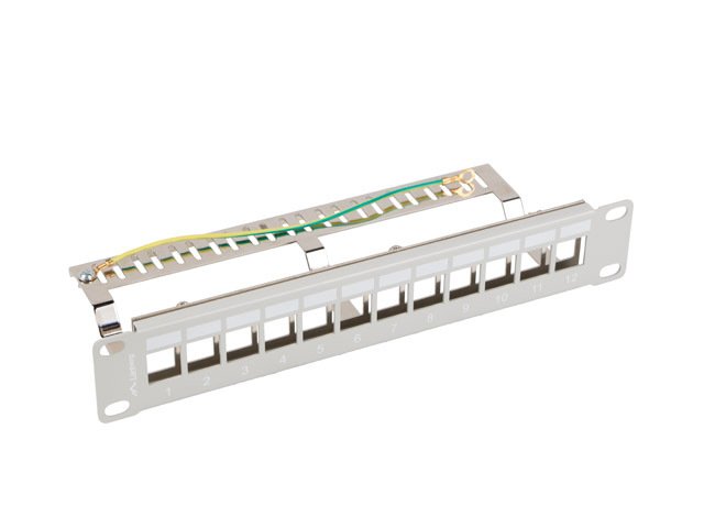 LANBERG PATCH PANEL 12 PORTŮ 1U 10" FTP PRO MODULY KEYSTONE ŠEDÝ V2 - obrázek č. 1