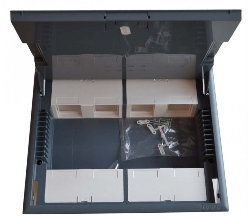 PODLAHOVÁ krabice, 12 modulů, šedý kryt - obrázek produktu