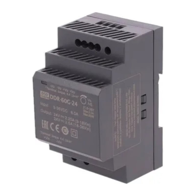 MEANWELL - DDR-60G-24 - Průmyslový měnič napětí z 9-36V na 24V 60W na DIN - obrázek produktu