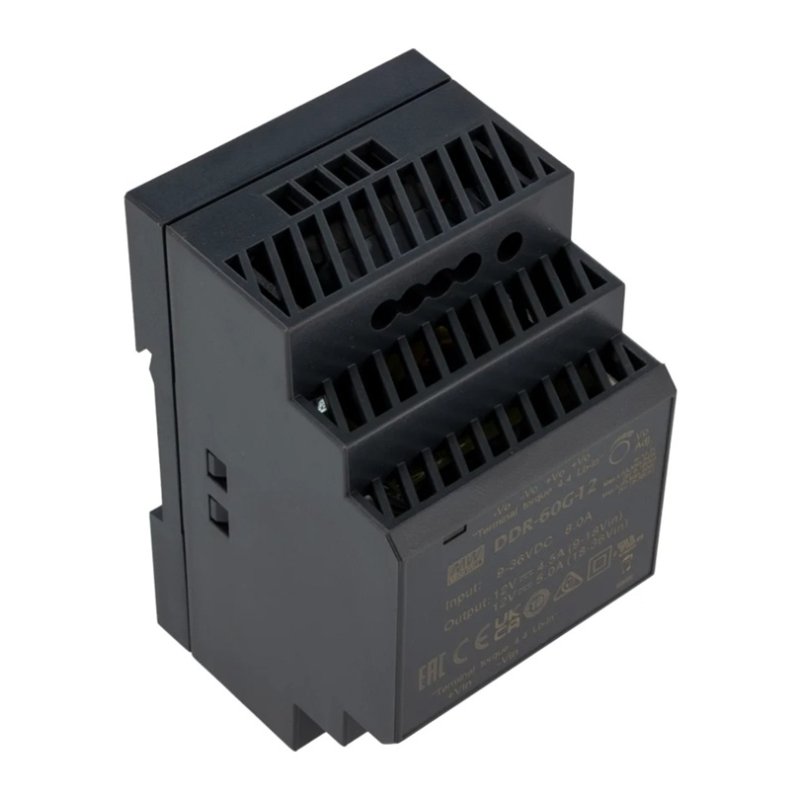 MEANWELL - DDR-60G-12 - Průmyslový měnič napětí z 9-36V na 12V 60W na DIN - obrázek č. 1