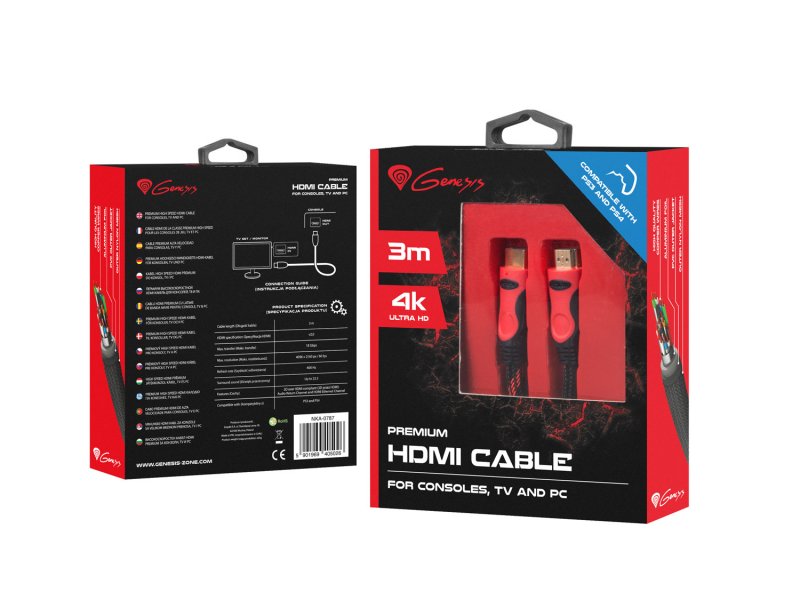 Prémiový HDMI 2.0 kabel pro PS4/ PS3, 3M - obrázek č. 2