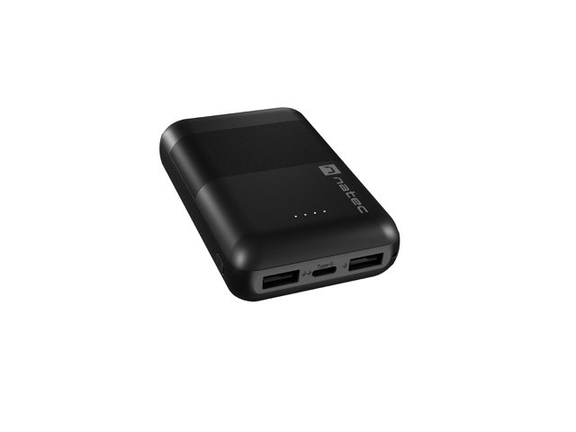 NATEC powerbanka TREVI COMPACT 10000 mAh 2X USB-A + 1X USB-C, černá - obrázek č. 1
