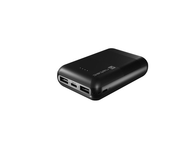 NATEC powerbanka TREVI COMPACT 10000 mAh 2X USB-A + 1X USB-C, černá - obrázek produktu