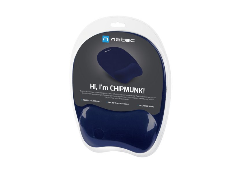 Podložka pod myš ergonomická Natec CHIPMUNK, paměťová pěna, Navy modrá, 230x200 mm - obrázek č. 4