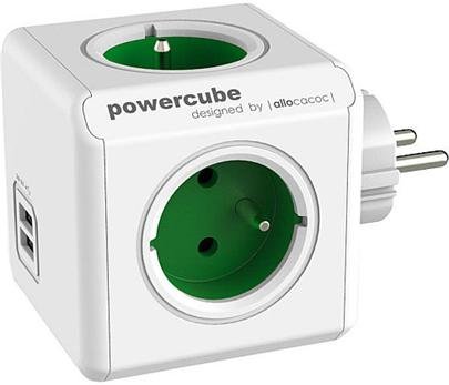 Zásuvka PowerCube ORIGINAL USB, Green, 4 rozbočka, 2x USB - obrázek produktu