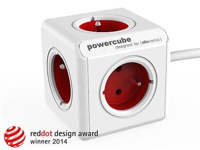 Zásuvka prodlužovací PowerCube EXTENDED 5-ti rozbočka, kabel 3m, Red - obrázek produktu