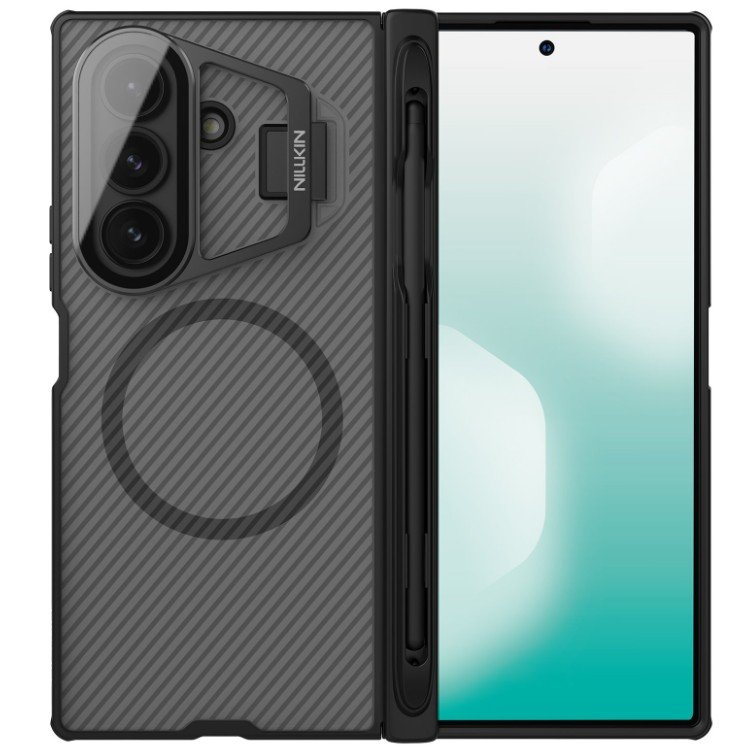 Nillkin CamShield Prop Magnetic Pen Slot Zadní Kryt pro Samsung Galaxy Z Fold 7 Transparent Black - obrázek č. 2