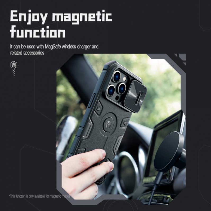 Nillkin CamShield Armor PRO Magnetic Zadní Kryt pro Apple iPhone 14 Pro Black - obrázek č. 2