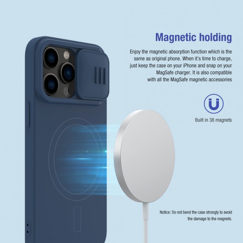 Nillkin CamShield Silky Magnetic Silikonový Kryt pro Apple iPhone 14 Pro Max Black - obrázek č. 2