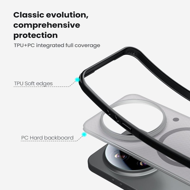 Nillkin Super Frosted PRO Magnetic Zadní Kryt pro Xiaomi 17 Ultra Transparent Black - obrázek č. 4