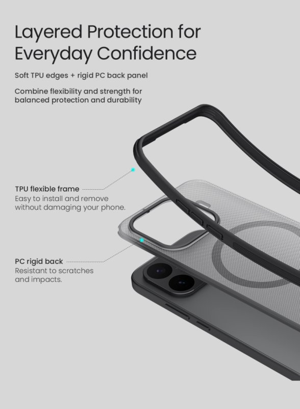 Nillkin Super Frosted PRO Magnetic Zadní Kryt pro Xiaomi 17T Pro Transparent Black - obrázek č. 4