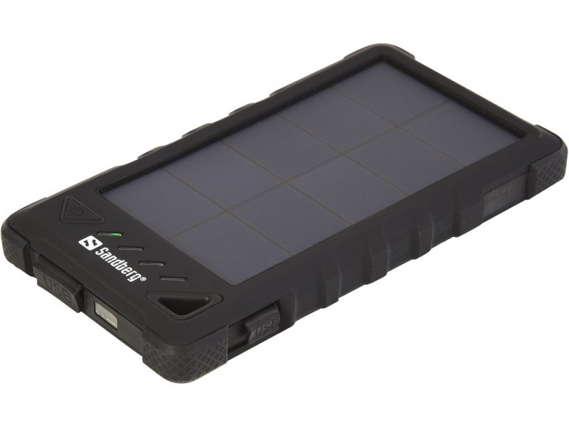 Sandberg přenosný zdroj USB 8000 mAh, Outdoor Solar powerbank, pro chytré telefony, černý - obrázek produktu