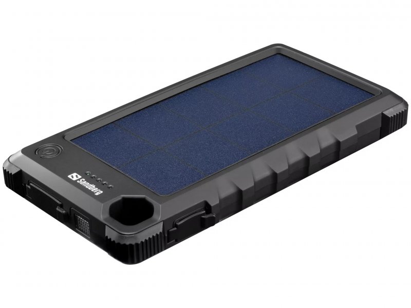 Sandberg Outdoor Solar Powerbank 10000 mAh, solární nabíječka, černá - obrázek produktu
