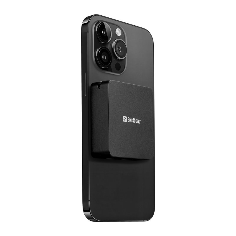 Sandberg 3in1 Magnet Powerbank 5000 mAh, magnetická powerbanka s bezdrátovým nabíjením, černá - obrázek č. 6
