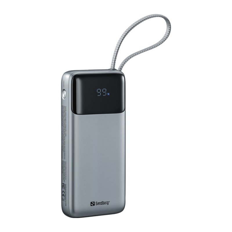 Sandberg All-in1 Powerbank 20000 mAh PD 67W, powerbanka s integrovaným USB-C kabelem, černá - obrázek č. 3