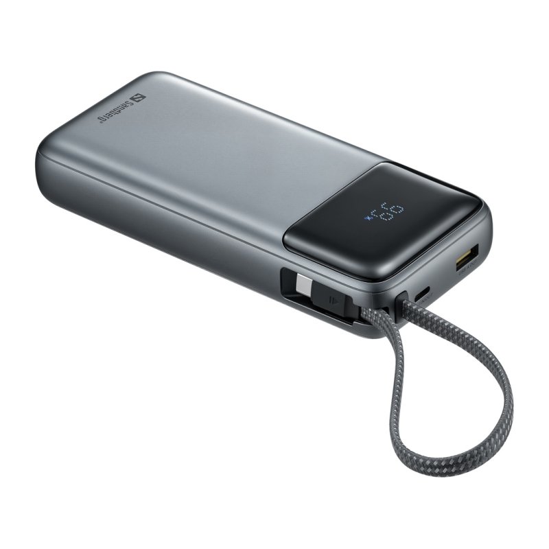 Sandberg All-in1 Powerbank 20000 mAh PD 67W, powerbanka s integrovaným USB-C kabelem, černá - obrázek č. 4