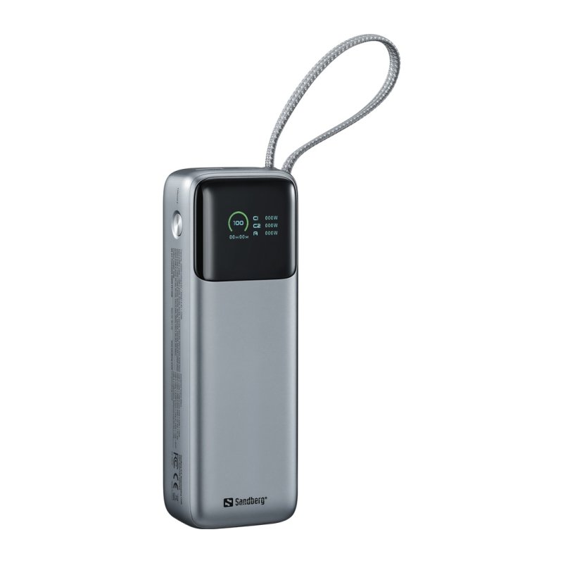 Sandberg All-in1 Powerbank 20000 mAh PD 130W, powerbanka s USB-C kabelem, černá - obrázek č. 3
