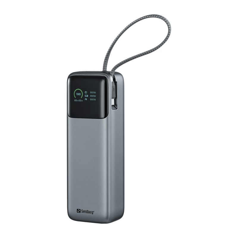 Sandberg All-in1 Powerbank 20000 mAh PD 130W, powerbanka s USB-C kabelem, černá - obrázek produktu