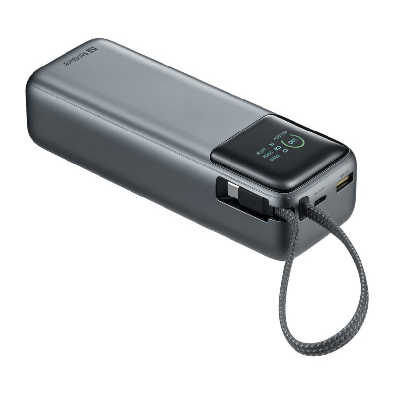 Sandberg All-in1 Powerbank 20000 mAh PD 130W, powerbanka s USB-C kabelem, černá - obrázek č. 4