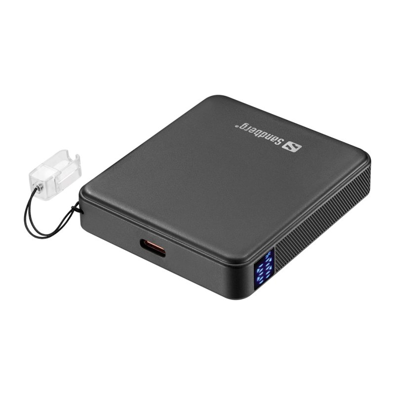 Sandberg Nano Powerbank 5000 mAh PD20W, kompaktní powerbanka s USB-C kabelem, černá - obrázek č. 1